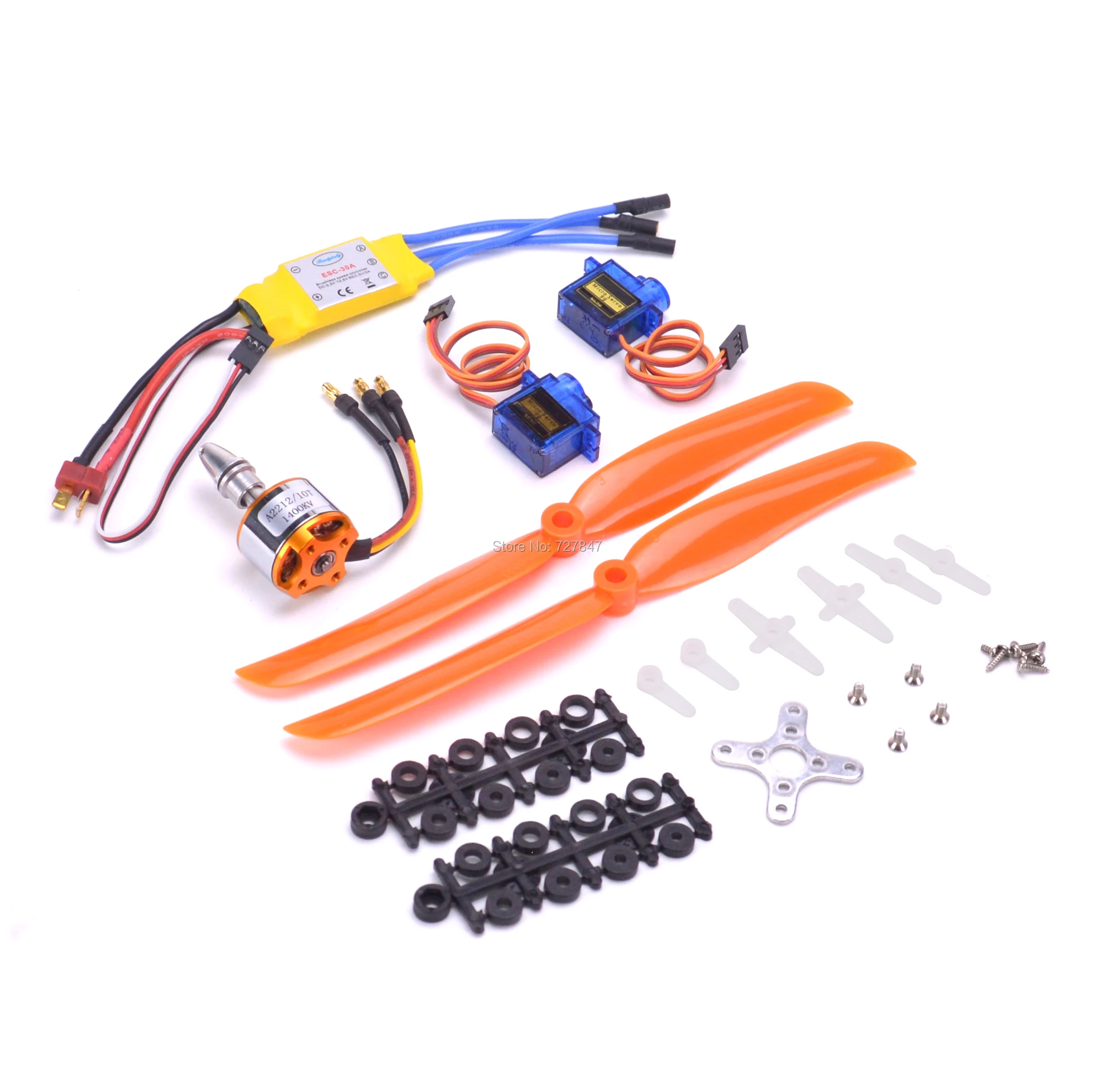 A2212 2212 1400KV / 2200KV Brushless Motor 30A ESC Motor SG90 9G Micro Servo 8060 Propeller for RC Fixed Wing Plane Helicopter