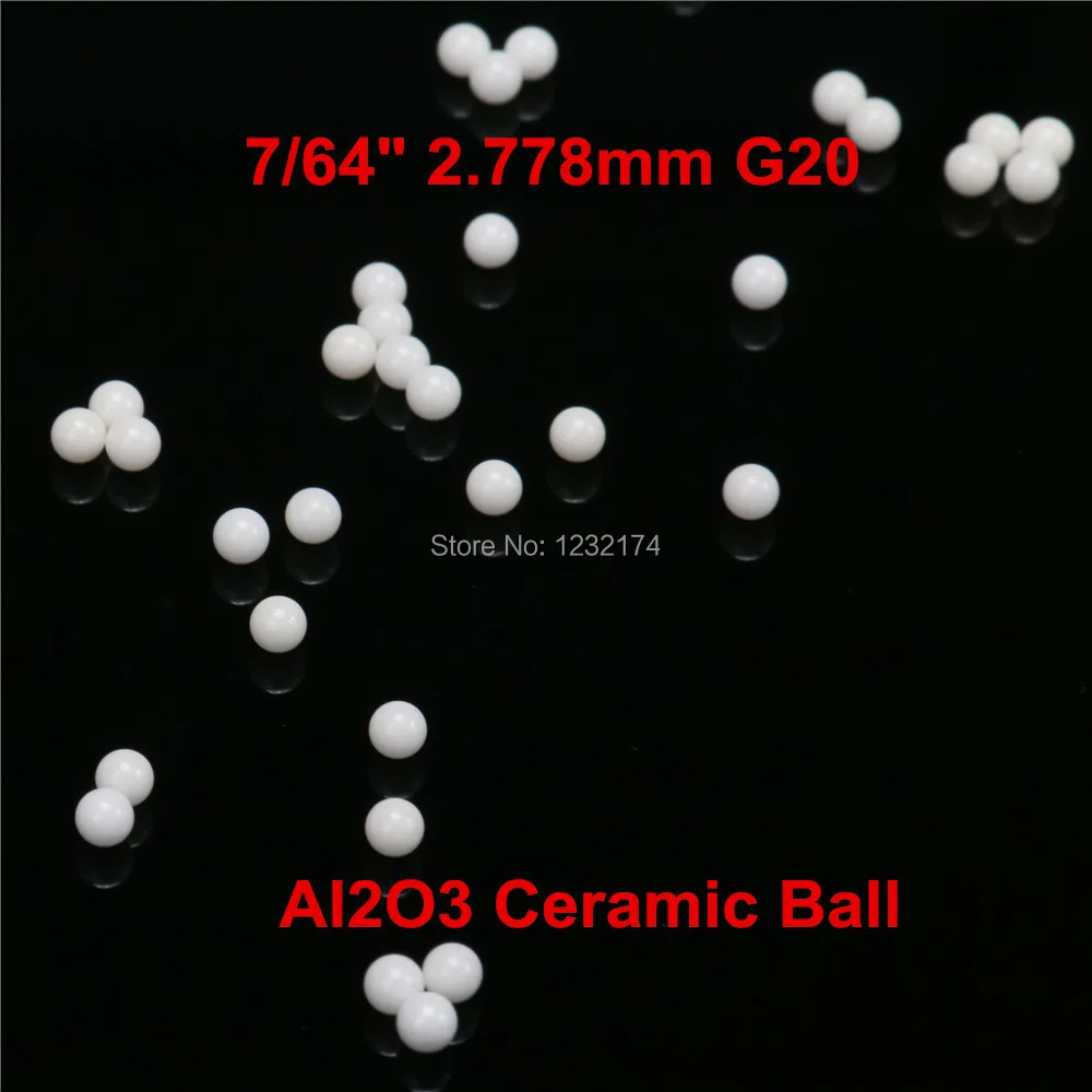 7/64 "2.778mm 알루미나 산화물 세라믹 볼 Al2O3 G20 베어링 펌프, 밸브, 유량계에 사용되는 100 개 세라믹 볼 2.778mm