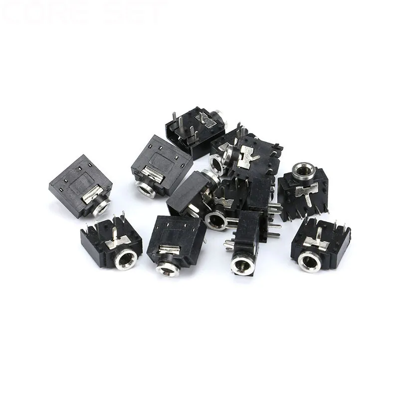 Hot 10 Pcs 5 Pin 3.5mm Female Audio Stereo Jack Socket  PJ-307 PJ307 3F07 Audio Socket