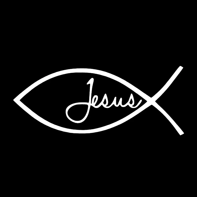 

2019 Hot Sale Car Stying Jesus Fish Vinyl Decal Sticker Car Window God Religious Symbol Cross Jdm