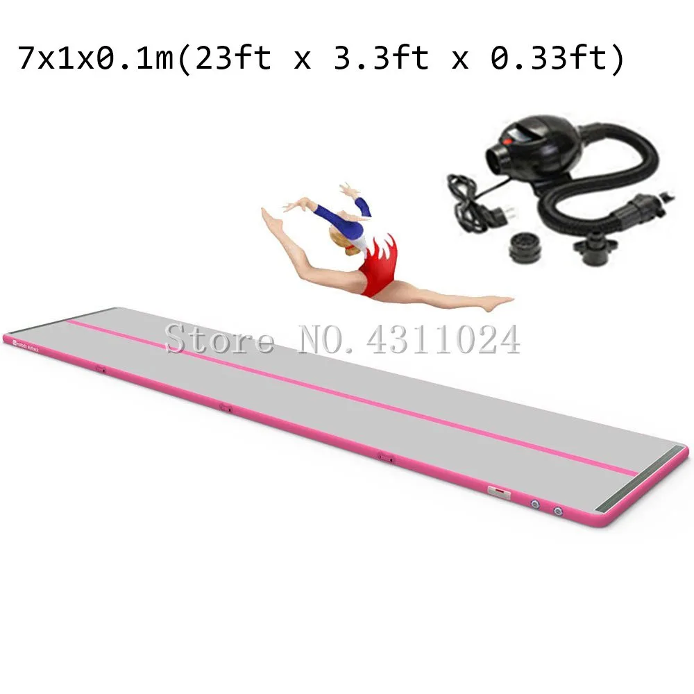 7x1x0,1m rote aufblasbare Gymnastikmatratze Gym Tumble Airtrack Boden Tumbling Air Track mit einer Pumpe