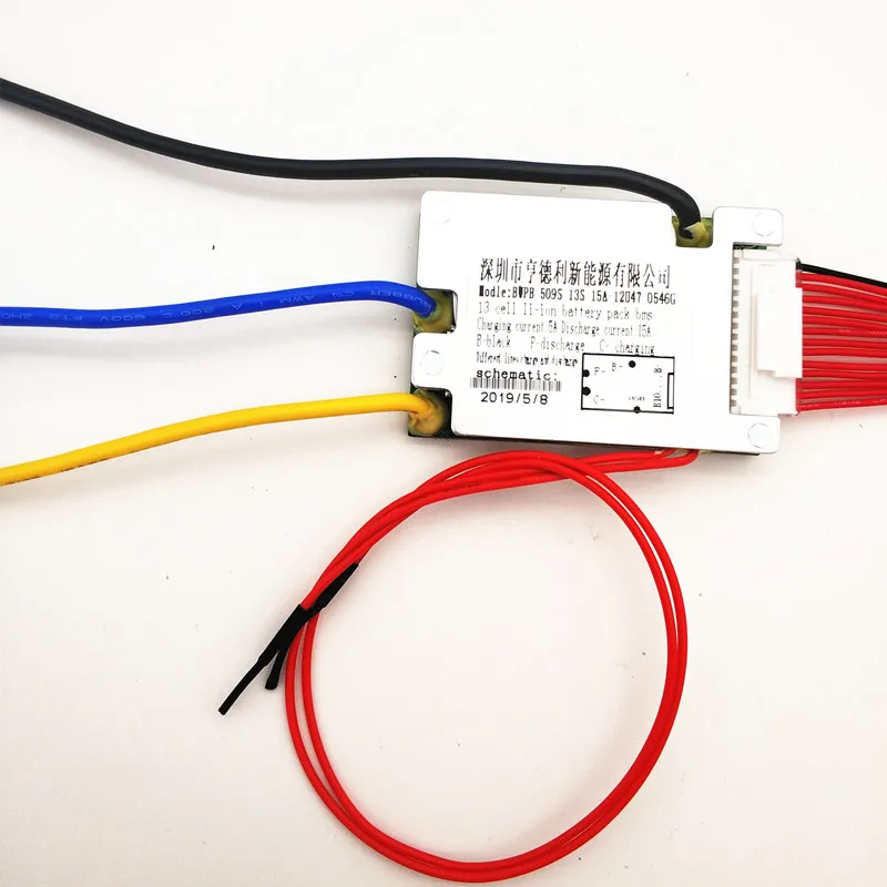 13s Bms for 48v E Bike Battery On Off Switch Charging Voltage 54.6v 15a Hailong Water Bottle Style Pcm Pcba