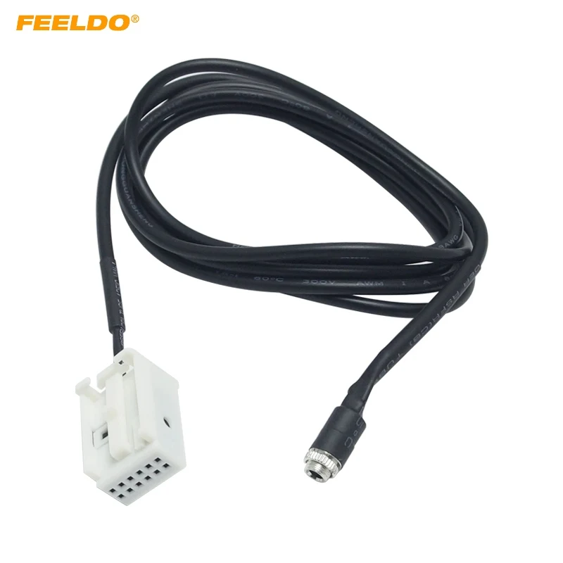 

FEELDO 5Pcs Car 12pin Female Interface Wire AUX Audio Input Cable For Peugeot 307/308/407/408/507 Citroen Triumph Sega C5/RD4