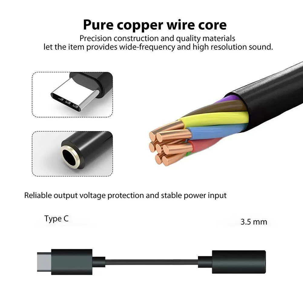 2 pacote usb c a 3.5mm adaptador de fone de ouvido jack, tipo c macho a 3.5mm fêmea aux jack conversor de fone de ouvido estéreo, telefone compatível