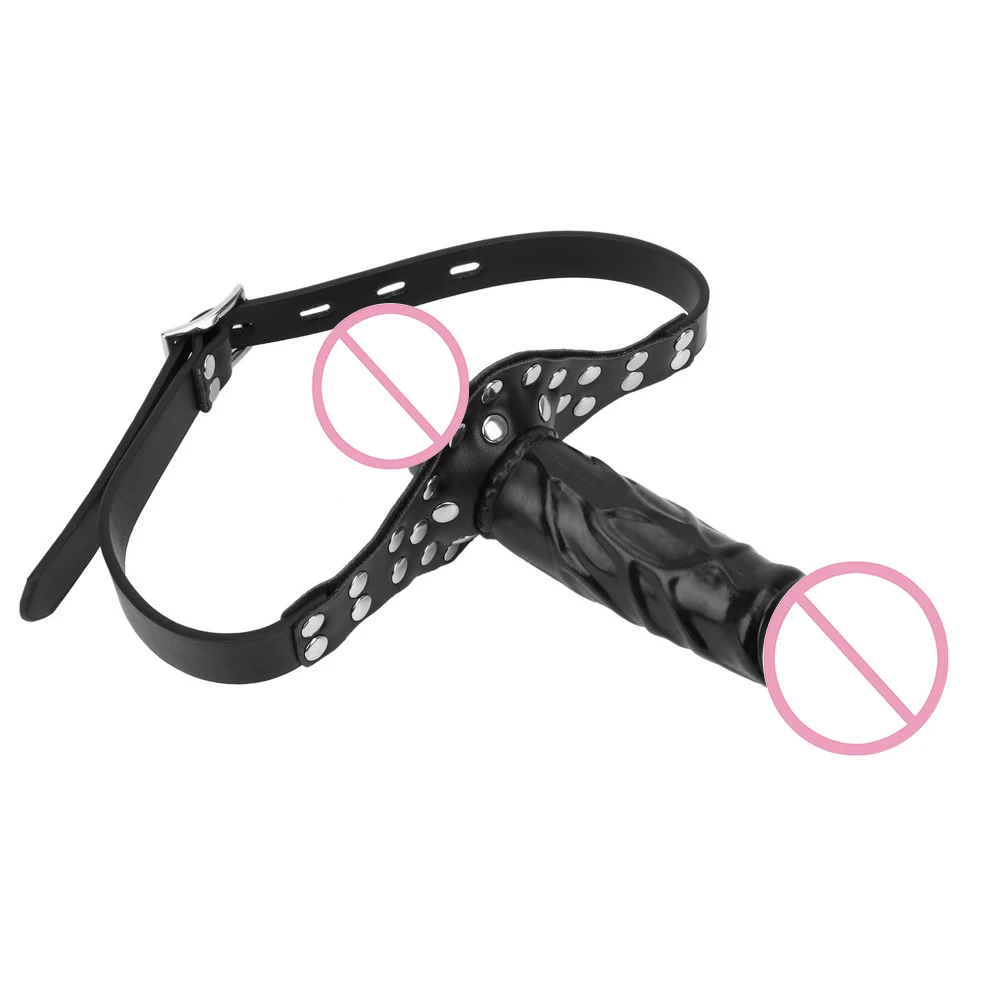 OLO Dildo Head Strap on Double Dildos Bandage Mouth Gag Realistic Penis Sex Toys for Couples Adult Products