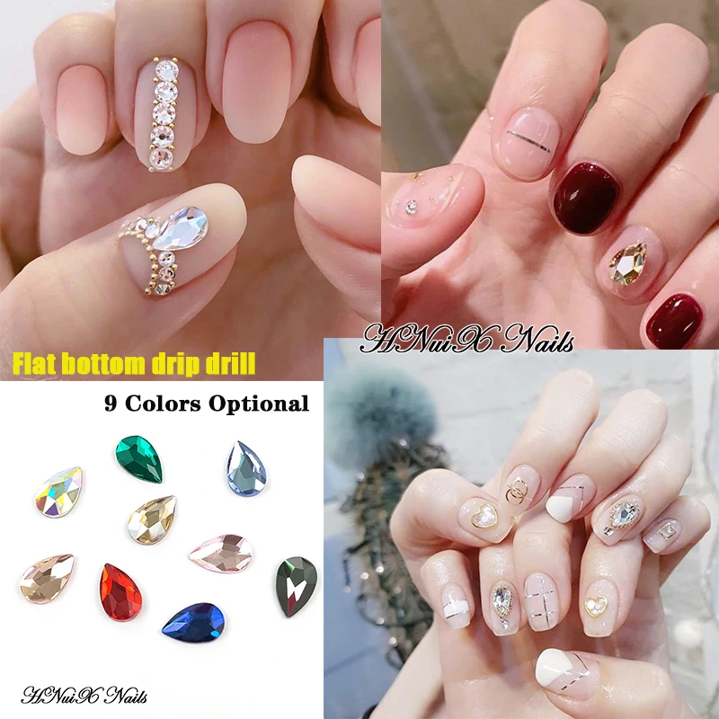 

10 Pieces Nail Charm Rhinestone 3D Crystalbig Flicker Gemstone Of Nail Art Decorations Nail Accessories