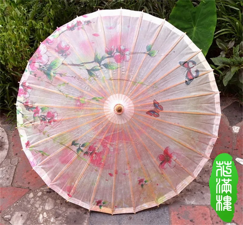 Dia 50cm Chinese Pink Peach Blossom Oilpaper Umbrella Japan Style Handmade Classical Parasol Wedding Cosplay Props Dance Umbrlla