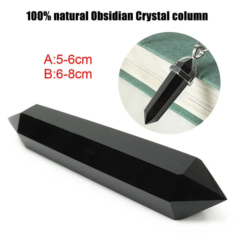 Wholesale 100% Natural Obsidian Crystal Column Treatment Double-ended Quartz Stone Crystal Decoration Ornament Home Using