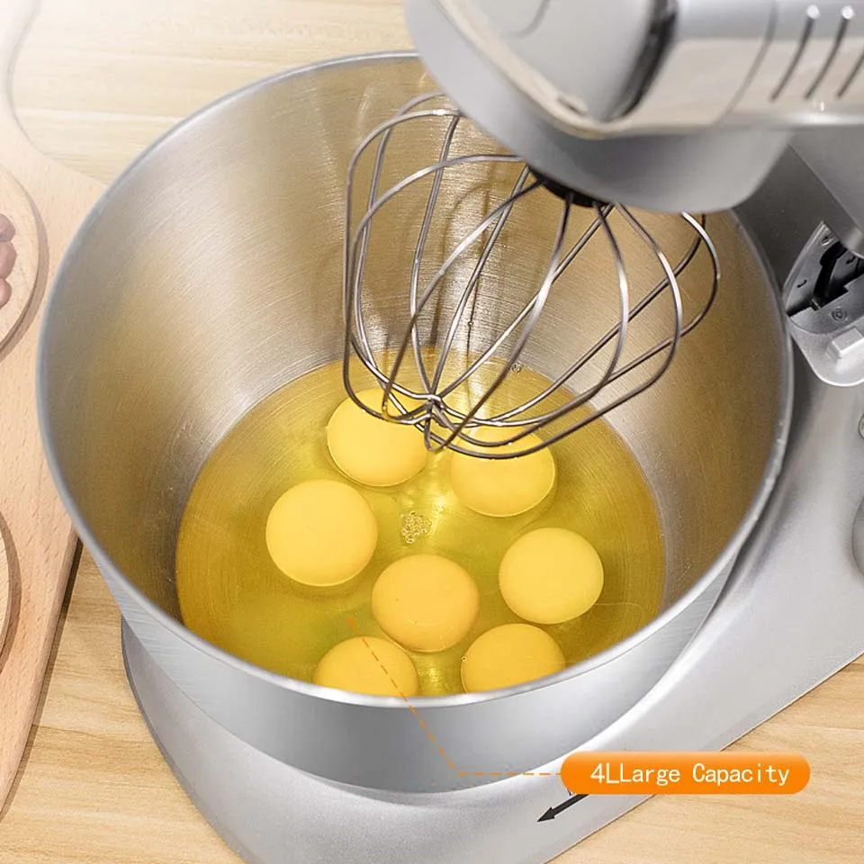 4L large bowl 6-speed Household Kitchen chef Electric Food Stand Mixer Egg Whisk Dough Cream Blender juicer meat grinder mincer