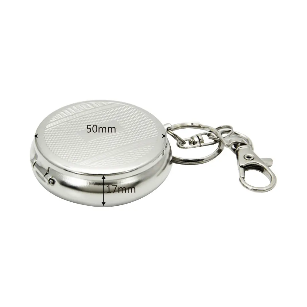 Vehicle Cigarette Ashtray Ashtray with Key Chain Pocket Ashtray Portable Mini Stainless Steel