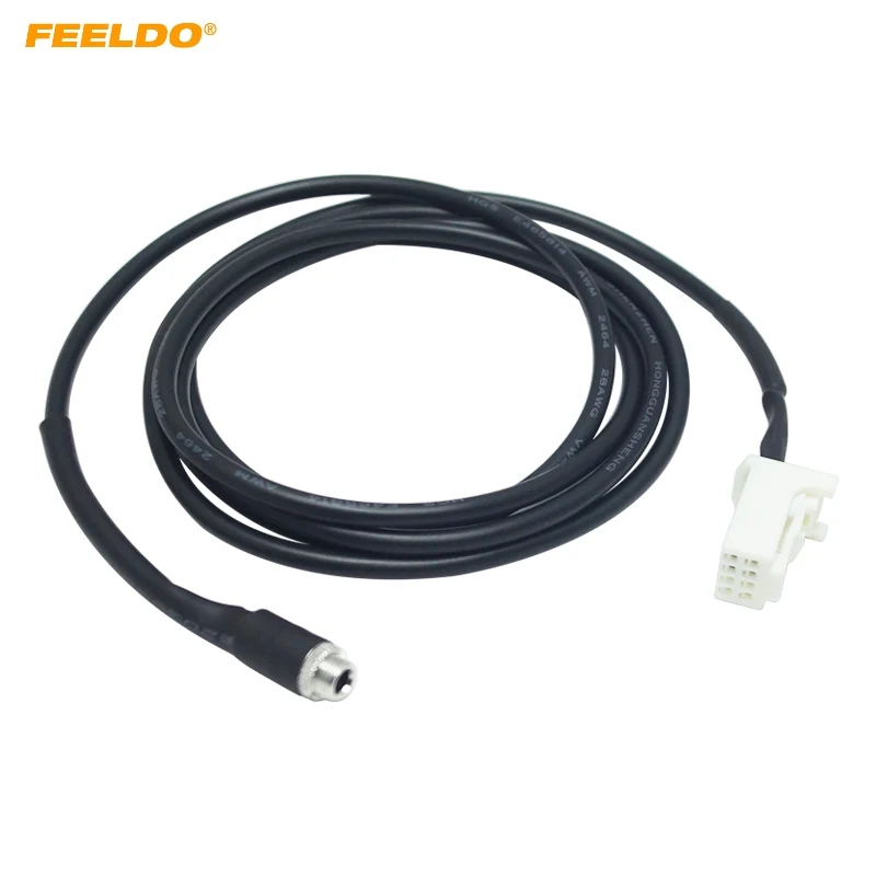 

FEELDO 1PC Car Aux Audio Input Media Data Wire Adapter 8-Pin Port for Subaru Forester 6-Disc CD 3.5mm Female Aux Electronic Cabe