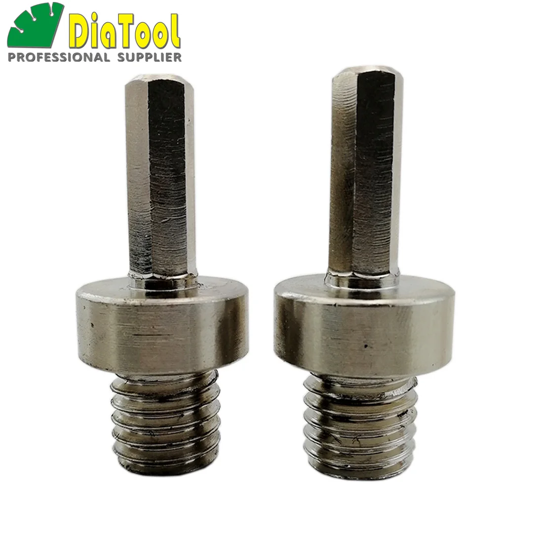 DIATOOL-Adaptador de rosca macho a vástago hexagonal 5/8 para brocas de taladro, disco de molienda de acero de buena calidad, 3/8-11, 1 unidad