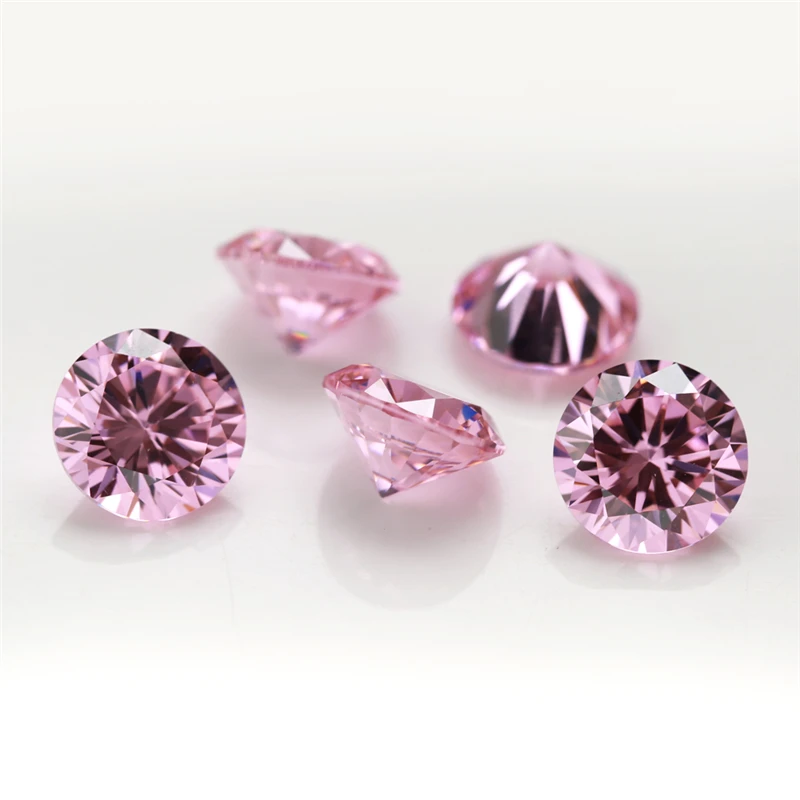 100pcs/lot 0.8mm~3.5mm Round Shape Loose CZ Stone Pink Color AAAAA Cubic zirconia Synthetic Gems For Jewelry DIY Stone