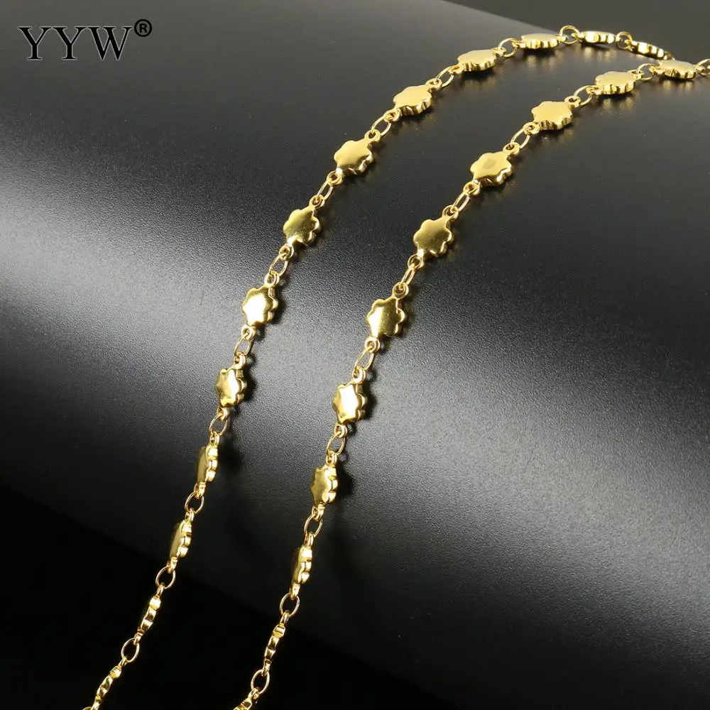 10m/Spool Stainless Steel Chain For DIY Jewelry Making Fashion Flower Chains Bracelet Necklace Materials 10x5x2mm Gold Color