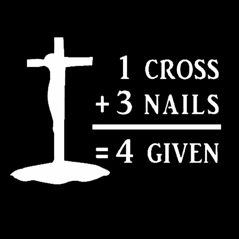 Car Covers Vinyl Decal Cross Nails Forgiven Christian Church Jesus Sticker Truck  Car Styling  Jdm