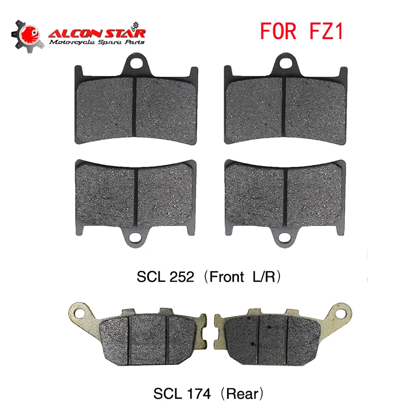 Alconstar Motorcycle Front & Rear Brake Pads For Yamaha FZ1 2006-2015 Motorbike Brake System