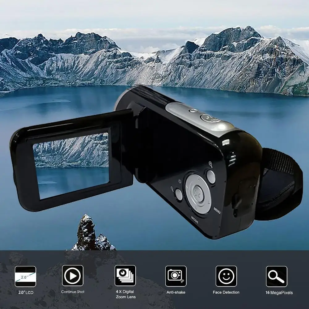 EastVita 2 pollici TFT LCD HD 1080P 16MP 4x Zoom digitale videocamera videocamera DV 16MP sensore CMOS 2 colori