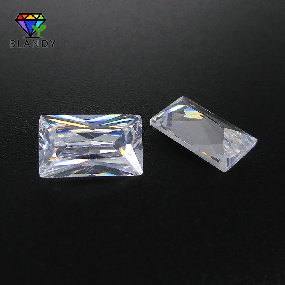 50pcs/lot 2x3mm~4x6mm Rectangle Cut Loose CZ Stone 5A Grade White Cubic Zirconia Stone Synthetic Gems For Fashion Jewelry