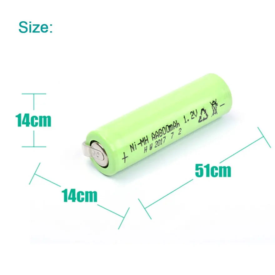 1-20Pcs AA Battery 1.2V 800mAh Ni-MH AA Rechargeable Battery 800mAh Batteries for Cordless Telephone Razor Toothbrush