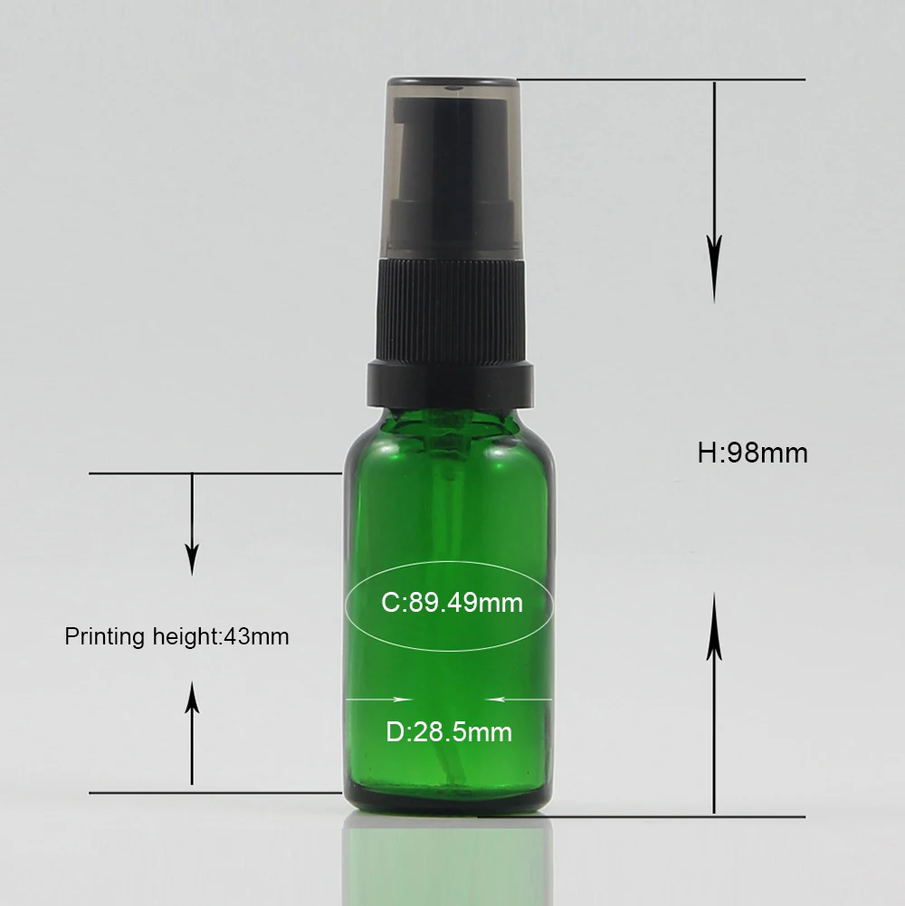

cosmetic packaging 20ml glass serum bottle with dispenser, empty lotion glass containers