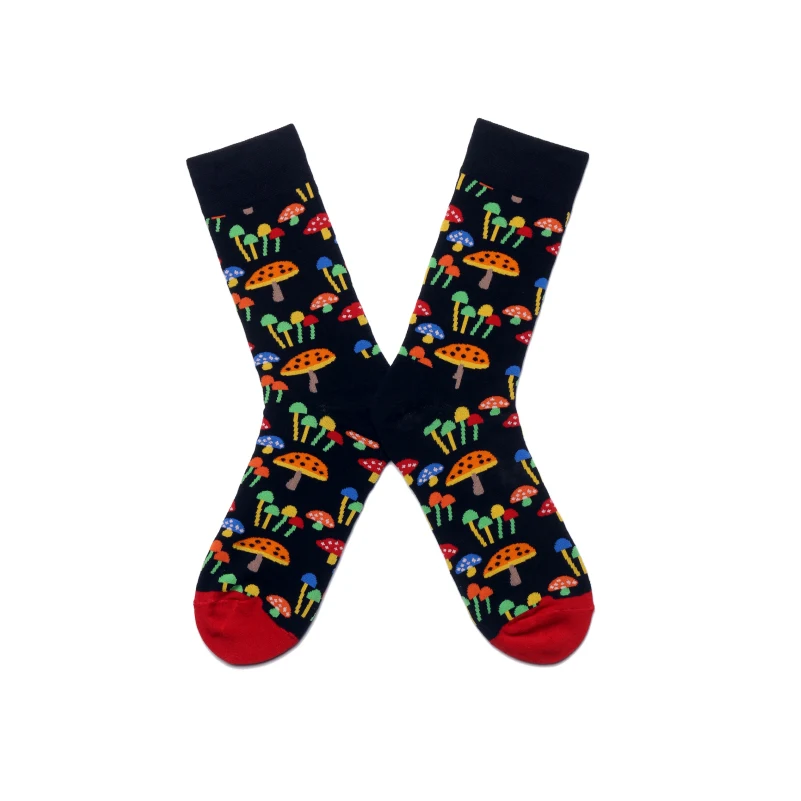 Men Socks Cartoon Clown Plane Bird Dot Dog Apple Colorful Happy Vintage Harajuku Street Hip Hop Funny Casual Skate Cotton Socks