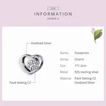 Sterling Silver Heart Cat Charm with Paw Prints #6