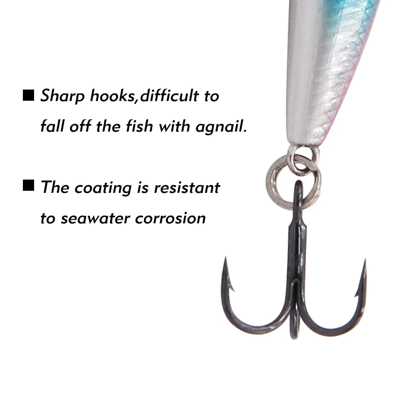 TacklePRO-PO-14 Professional Mini Popper Fishing Tackle, Fresh Minnow, Black Nickel Hooks, All for Bass, Quality