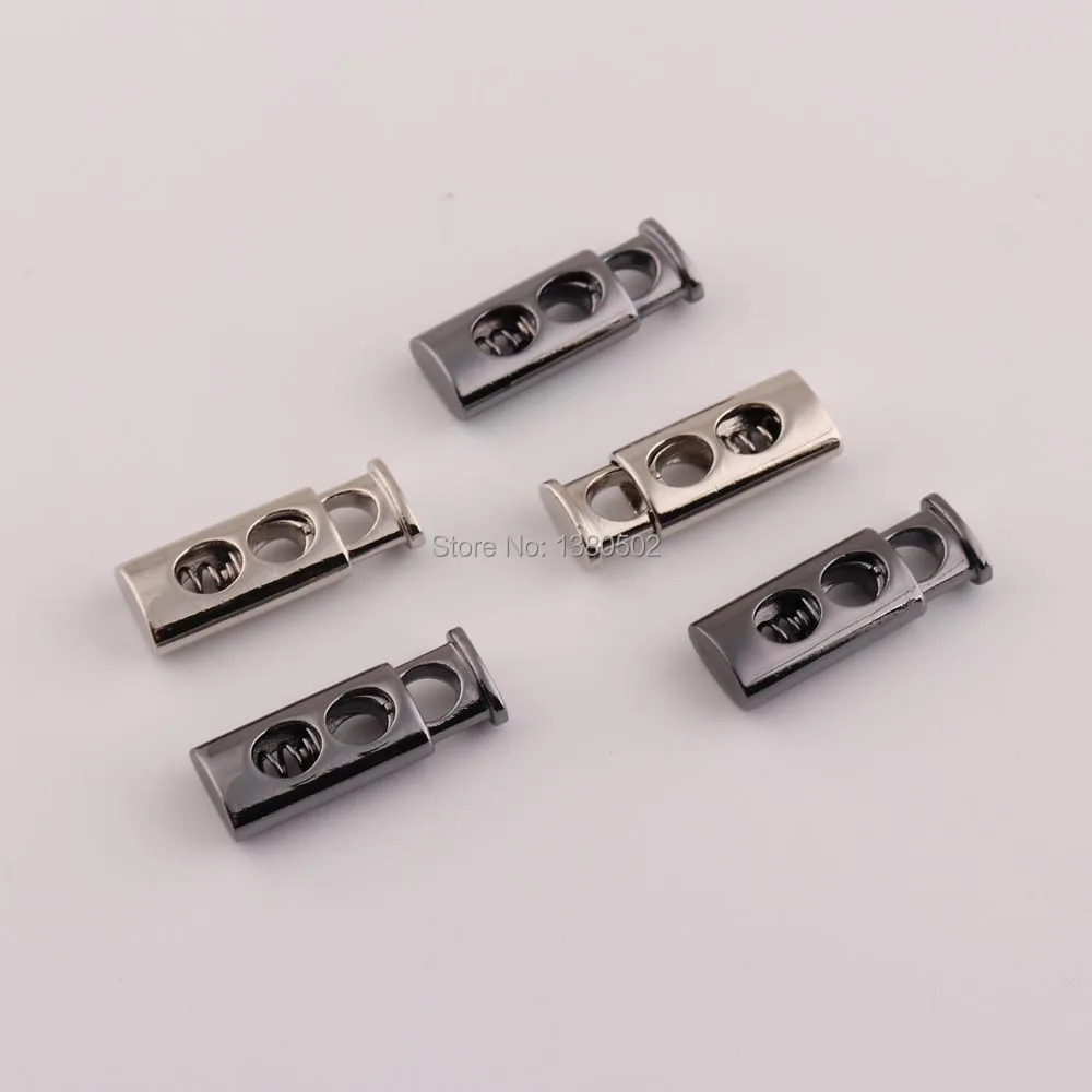 10pcs 26mm Cord End Adjuster Silver Gunmetal Double Barrel Cord Lock durable paracord locks buckes for Mask sewing accessories