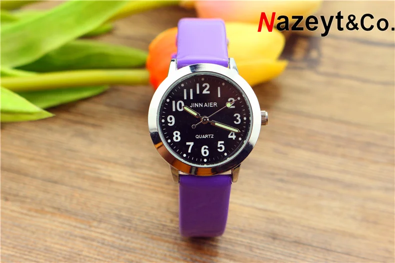 Nazeyt Kleine Jongens En Meisjes Kids Eenvoudig Ontwerp Zwart Quartz Horloge Lichtgevende Hand Leer Kinderen Gift Klok Reloj De Cuarzo