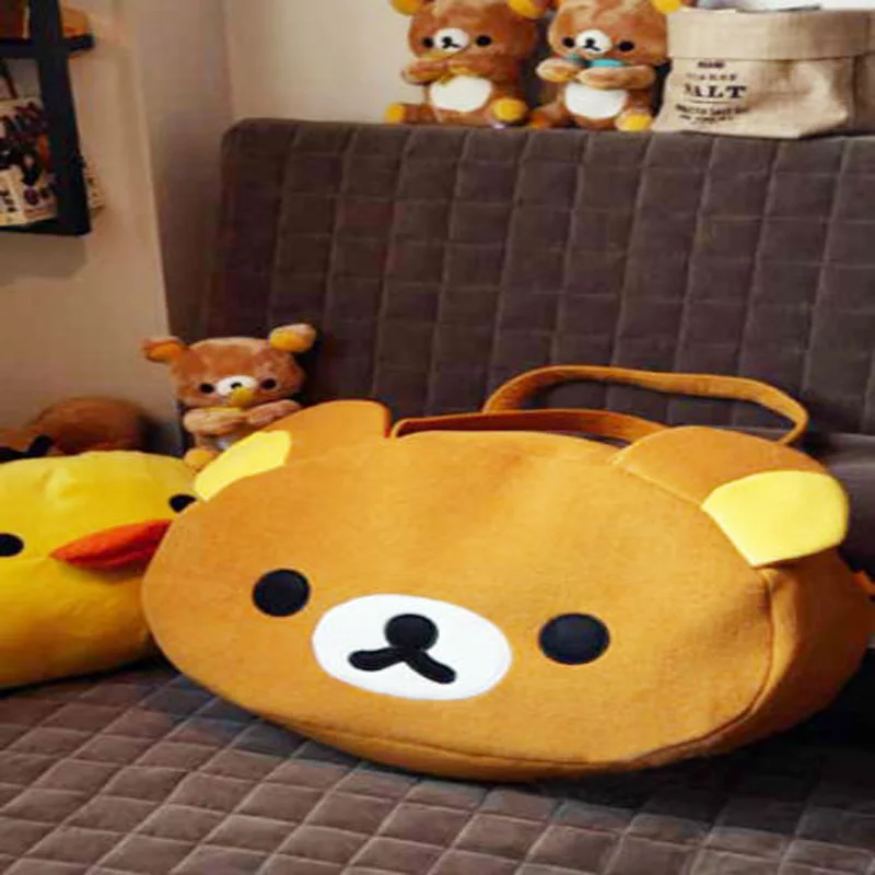 Women Plush Handbag Cartoon Big Bear Daily Party Shopping Round Tote For Women Casual Yellow Bear Large Capacity Shoulder Bags