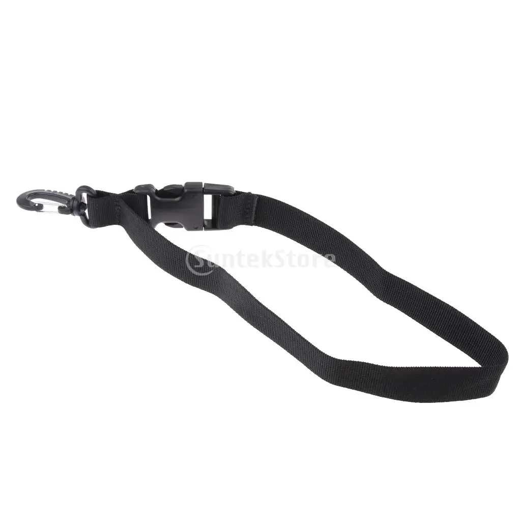 Premium Scuba Diving Snorkeling Swim Fin Keeper Holder Retainer Strap Webbing Lanyard & Quick Release Buckle, Swivel Clip