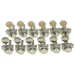 KAISH Guitar Vintage Style Locking Tuners Guitar Tuning Keys Guitar Lock Machine Heads for Strat TL Nickel