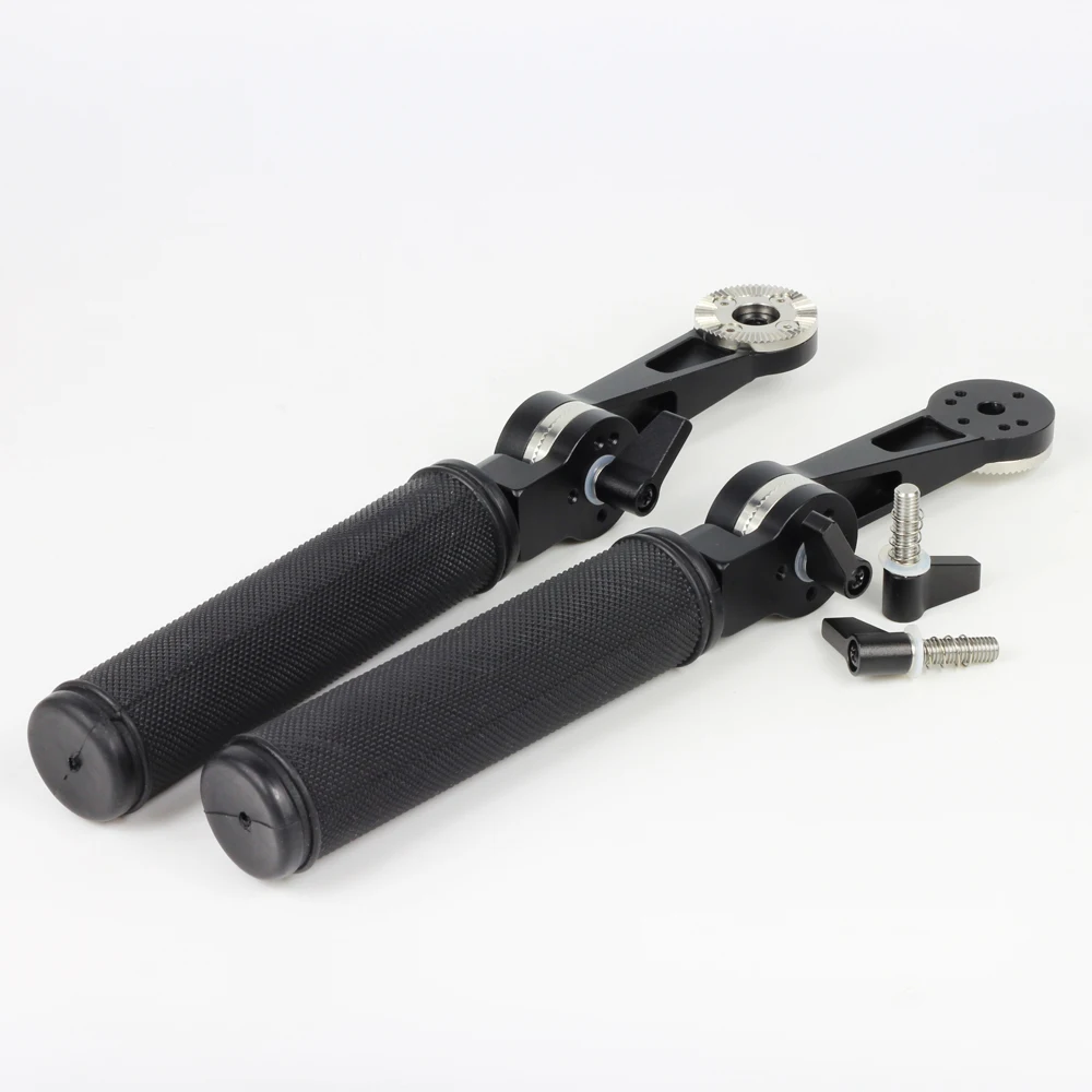 ARRI Type Rosette Dogbone Grip Handle Pair Set fr 15MM Rod Support Camera Rig Rigs Cheese Plate Top Front Mount Armor Cage Gimbl