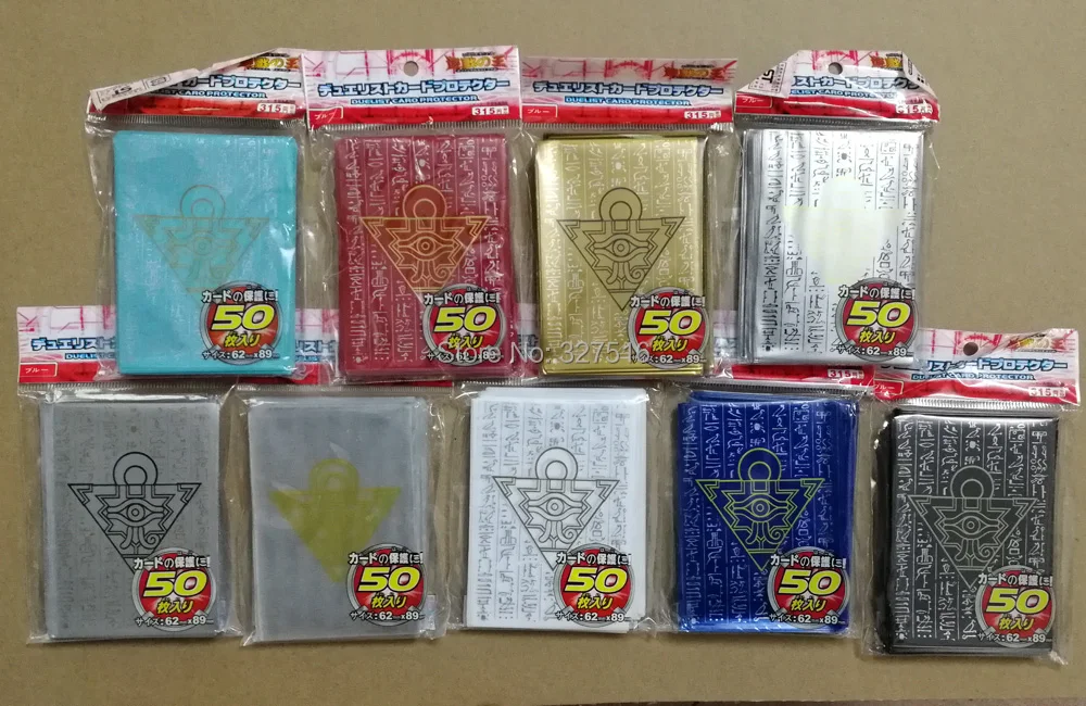 yugioh millenium puzzle card sleeves Yugioh Card Sleeves Millennium Puzzle Blue/Gold x 50 Pieces Read Descr –  TUGIOH
