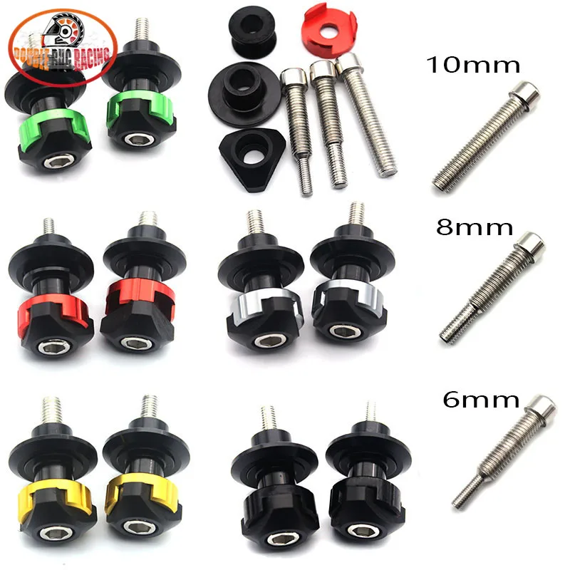 Motorcycle Universal Swingarm Sliders Spools Red For KAWASAKI Ninja ZX6R ZX7R ZX9R ZX10R ZX12R ZX14R Z1000 Z750 ZZR600 ZRX1100