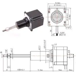 Captive NEMA23 Captive Linear Stepper Motor Linear Actuator