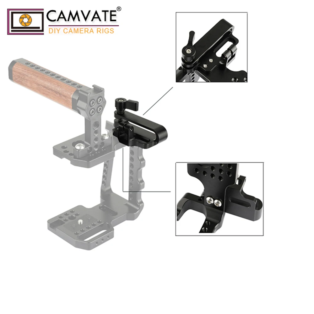 CAMVATE Mobile Hard Drive Clamp Bracket Clamp HDD Bracket With 2 Pieces 1/4"-20 Screw & M5 Screw Exclusively For SUMSUNG T5 SSD