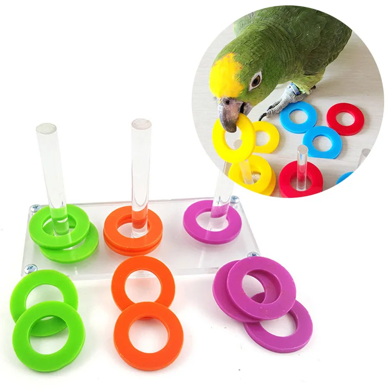 JX-LCLYL Pet Bird Parrot Cockatiel Training Puzzle Building Block Chew Bite Play Toys