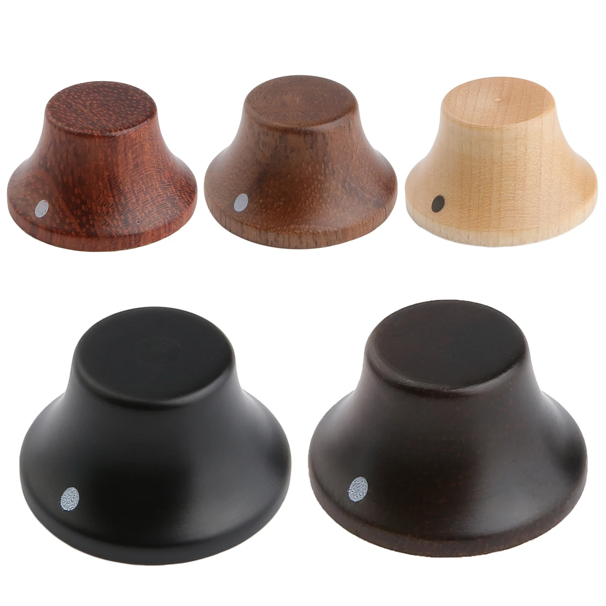 Dopro LP ST Style Bell Knobs Wooden Control Knobs Guitar Bass Top Hat Knobs with Indicator Various Wooden Knobs