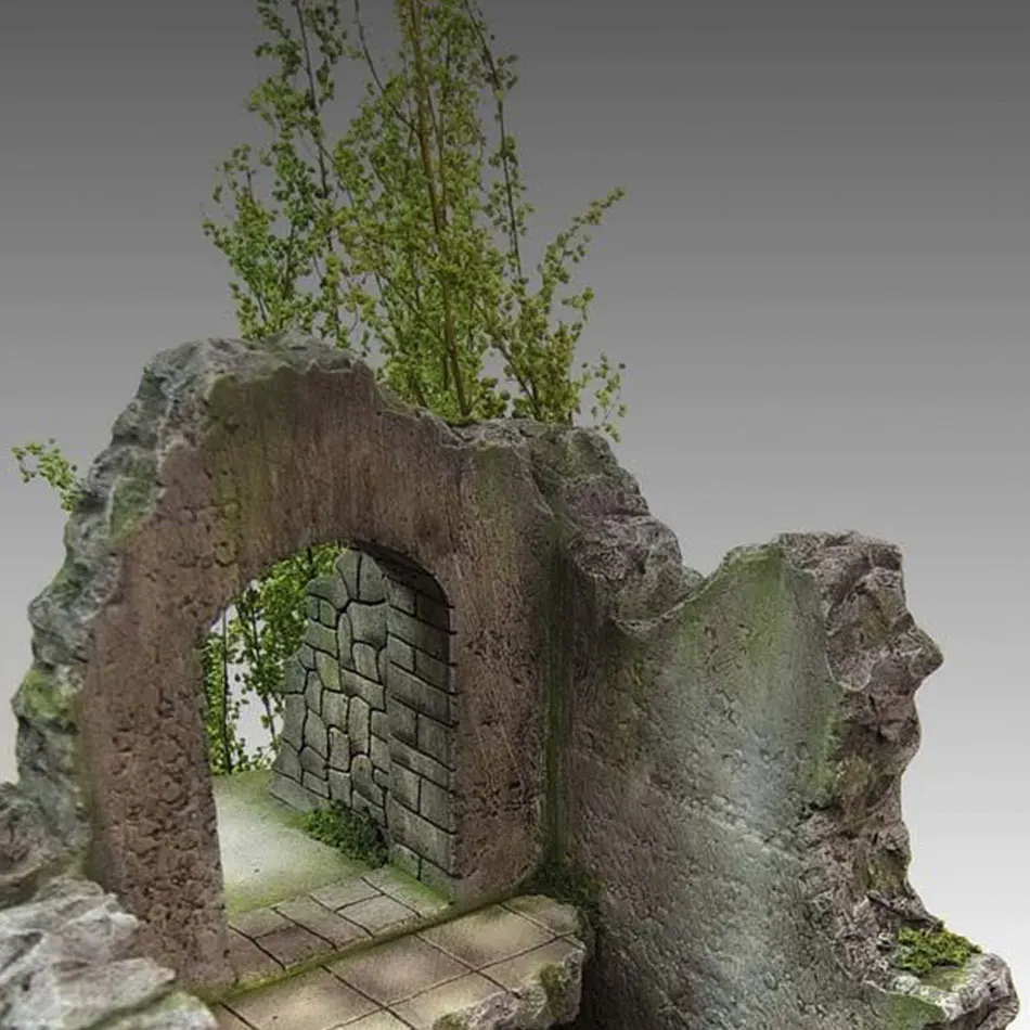 Diorama-modelo de escena de arbusto, juguetes, plataforma de árbol, simulación de vegetación, rama seca, Material de bricolaje, mesa de arena, diseño ferroviario