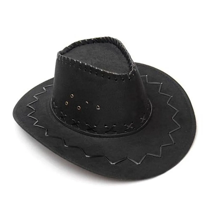 Cowboy Hat Suede Look Wild West Fancy Dress Men Ladies Cowgirl Unisex Hat Hot wholesale Drop Shipping