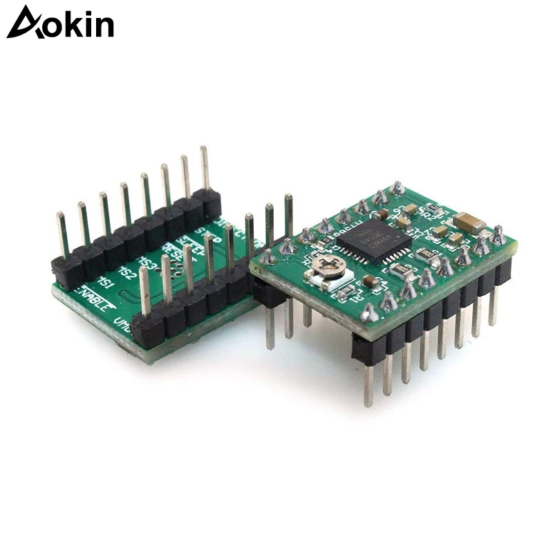 Módulo de buzo de Motor paso a paso A4988, Compatible con disipador de calor para rampas de controlador de impresora 3D 1,4, 5 uds.