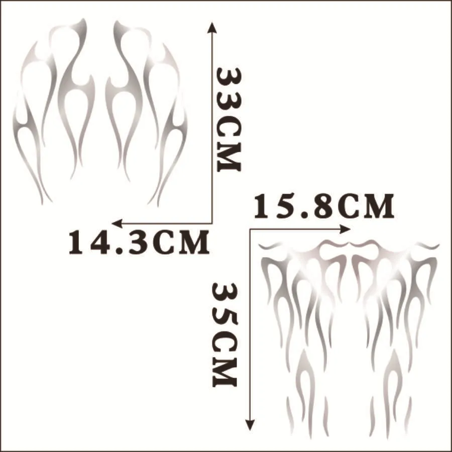 Calcomanías plateadas mate para tanque de Gas de llama de motocicleta, pegatinas para Honda Shadow VT750 Universal