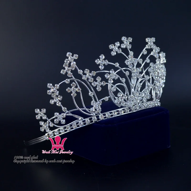 Pageant Queen Crown Star Studded Bridal Wedding Tiara Rhinestone Crystal Headdress Princess Pretty Girls Hair Jewelry messy 2332