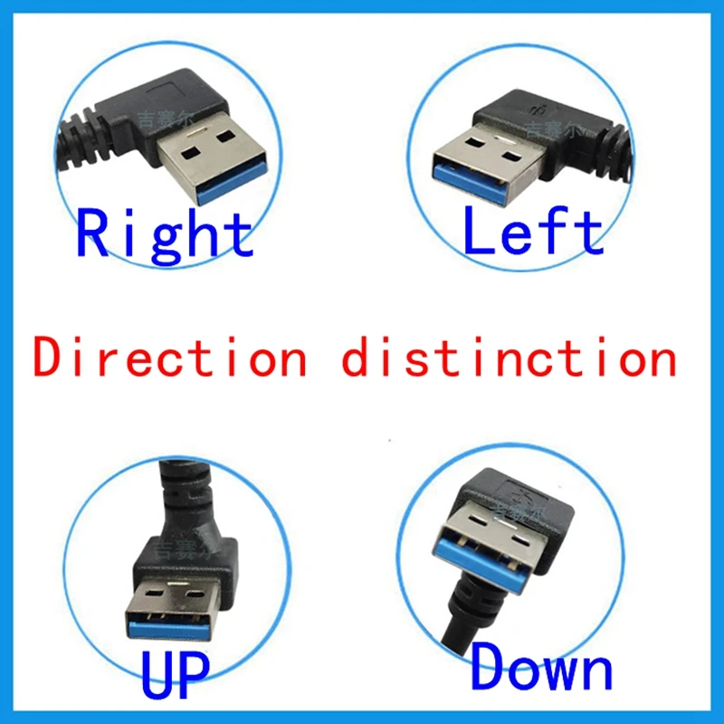 كابل تمديد USB 2.0 3.0 بزاوية قائمة 90 درجة ذكر إلى أنثى فائق السرعة كابل شحن مزامنة بيانات USB