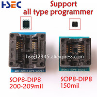 XGecu 2pcs sop8 to dip8 adapter sop8 150mil+200mil socket soic8 dip8 adapter for CH341A RT809F H TL866 T48 T78 T56 Programmer