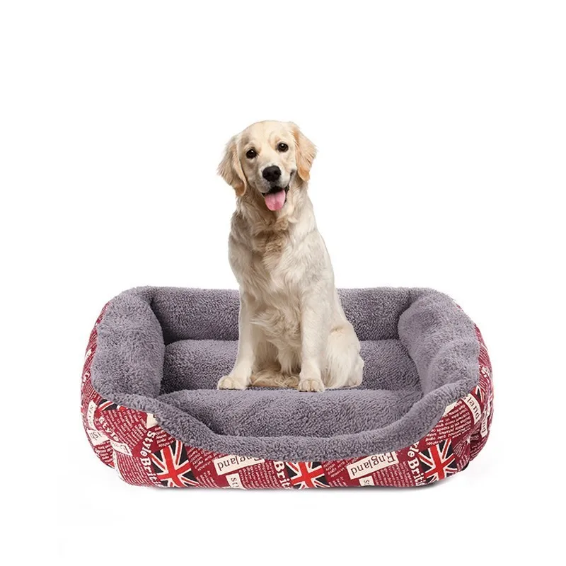 Benepaw S-3XL Warming Dog Bed Wear-resisting 3 Colors Print Breathable Dog House Soft Fleece Cat Puppy Pet Bed Waterproof Bottom