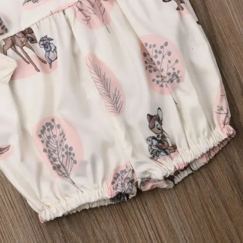 Fashion 2020 Baby Girl summer clothing cute Deer Flower cotton soft Romper Jumpsuit for newborn infant clothes children kid