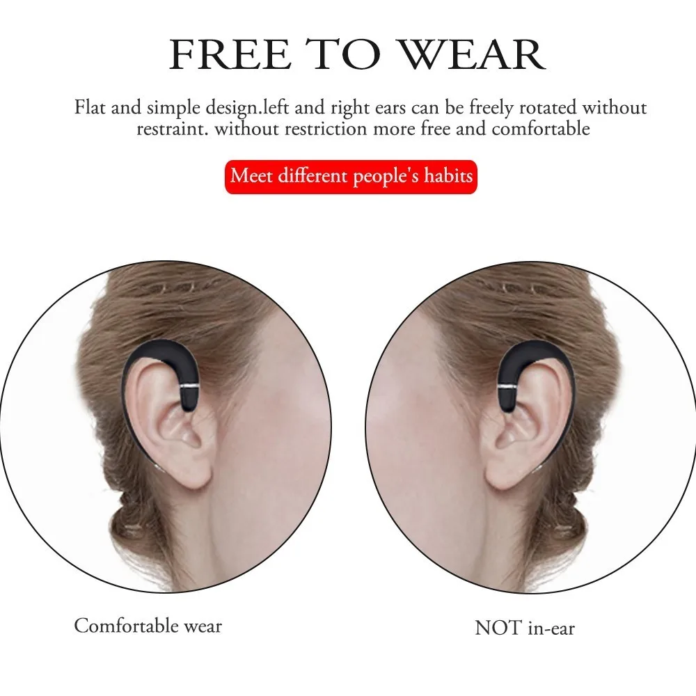 CHUYI Wireless Headphone Bluetooth Earphone Ear Hook Painless Headset For iPhone Xiaomi Samsung Bone Conduction Earphone