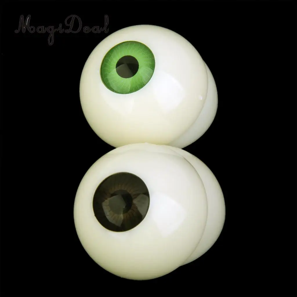 Magideal 2 Pairs Plastic Half Ronde Holle Oogbollen 30Mm Voor Pop Dier Masker Schedel Halloween Prop Diy Ambachtelijke Speelgoed